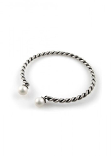 [silver antique pearl bracelet]