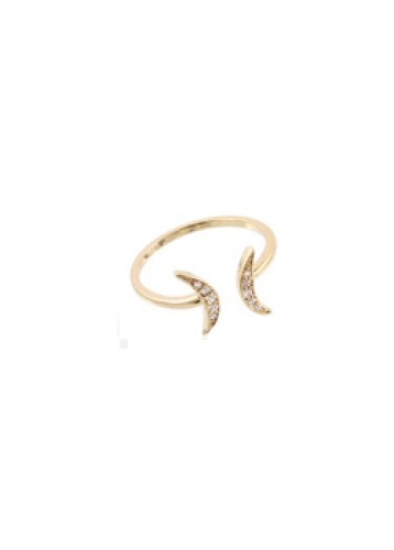gold moon twin ring 