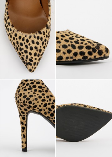 [ 레오파드 ]leopard calf hair stiletto heel