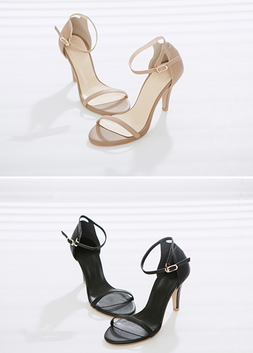 [ 3 color * ]simple strap heel