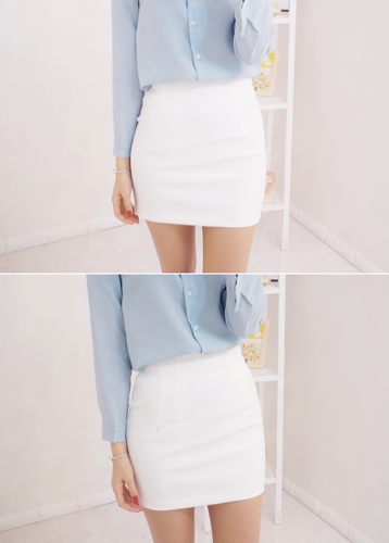 Mood basic skirt [화이트]