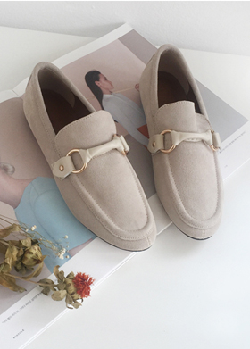 [ 3 color * ]Leather ring loafer