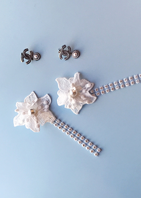 Flower lace earrings[로맨틱해요]