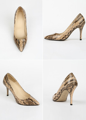 [ 브라운 ]kally python stiletto heel