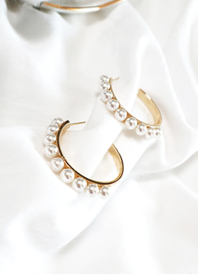 Pearl line earrings[라지]