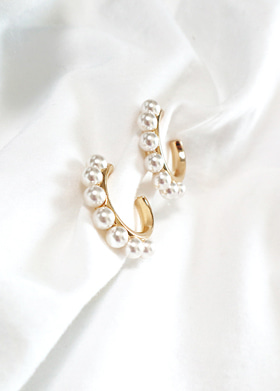 Pearl line earrings[스몰]