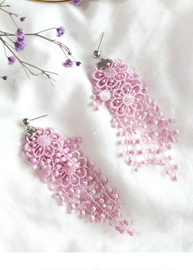 Blossom lace earrings[TITANIUM POST]