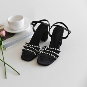 [ 블랙 ]pearl line heel