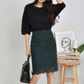 Terry lace skirt[레이스]