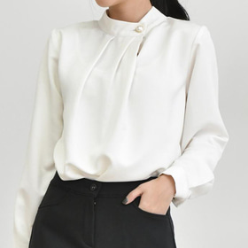 Pearl neck blouse