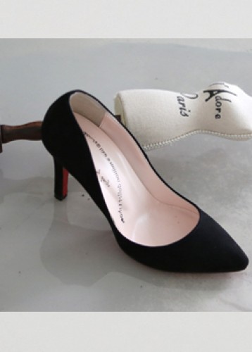 [기성화-블랙]basic suede stiletto heel